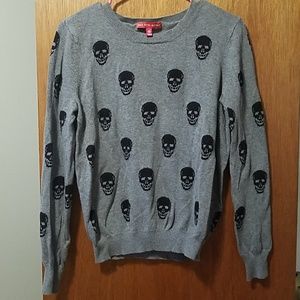 Saks Black & Grey Skull Pattern Sweater